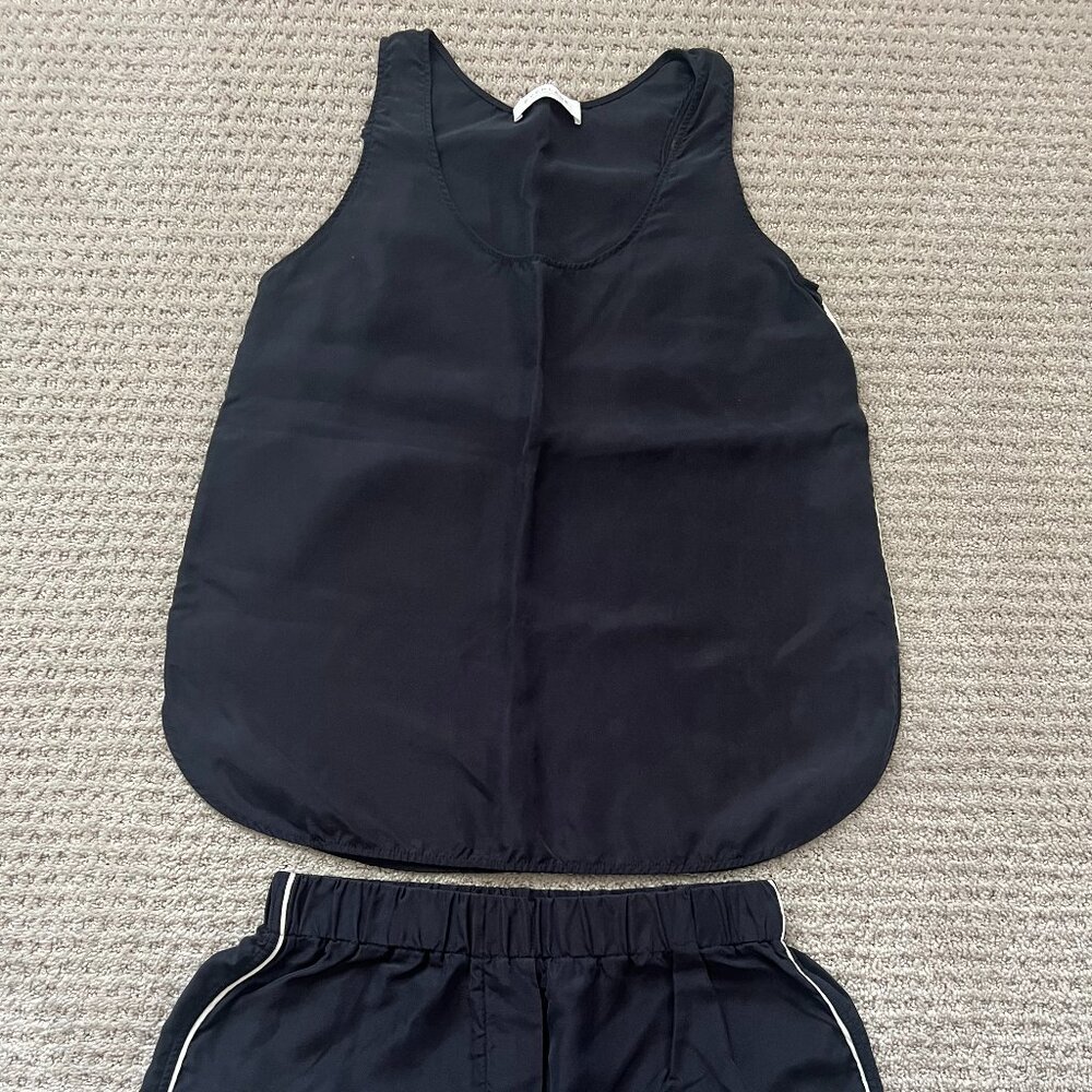 Everlane Navy Pajama Set XS Tank & Shorts Minimal Luxe